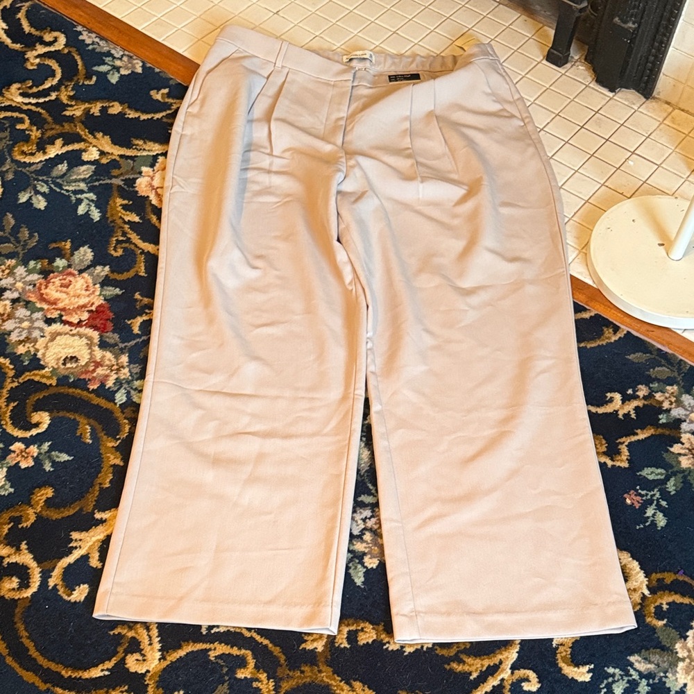 A & F Curve Love tailored pants Beige in‎ plus size. NWT. Retail 90